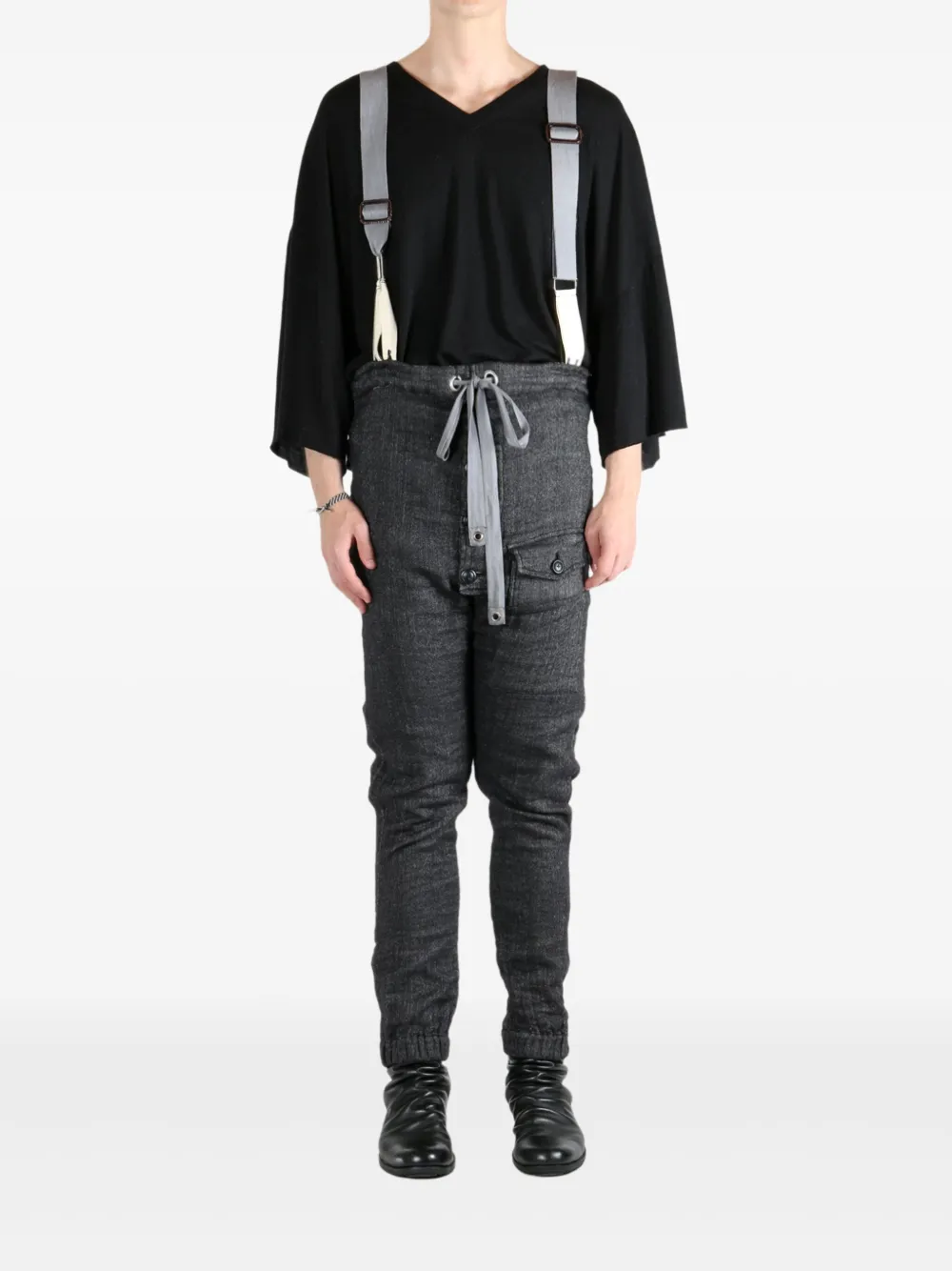 Geoffrey B. Small suspender-detail drawstring  trousers | Tapered Pants | Image 2