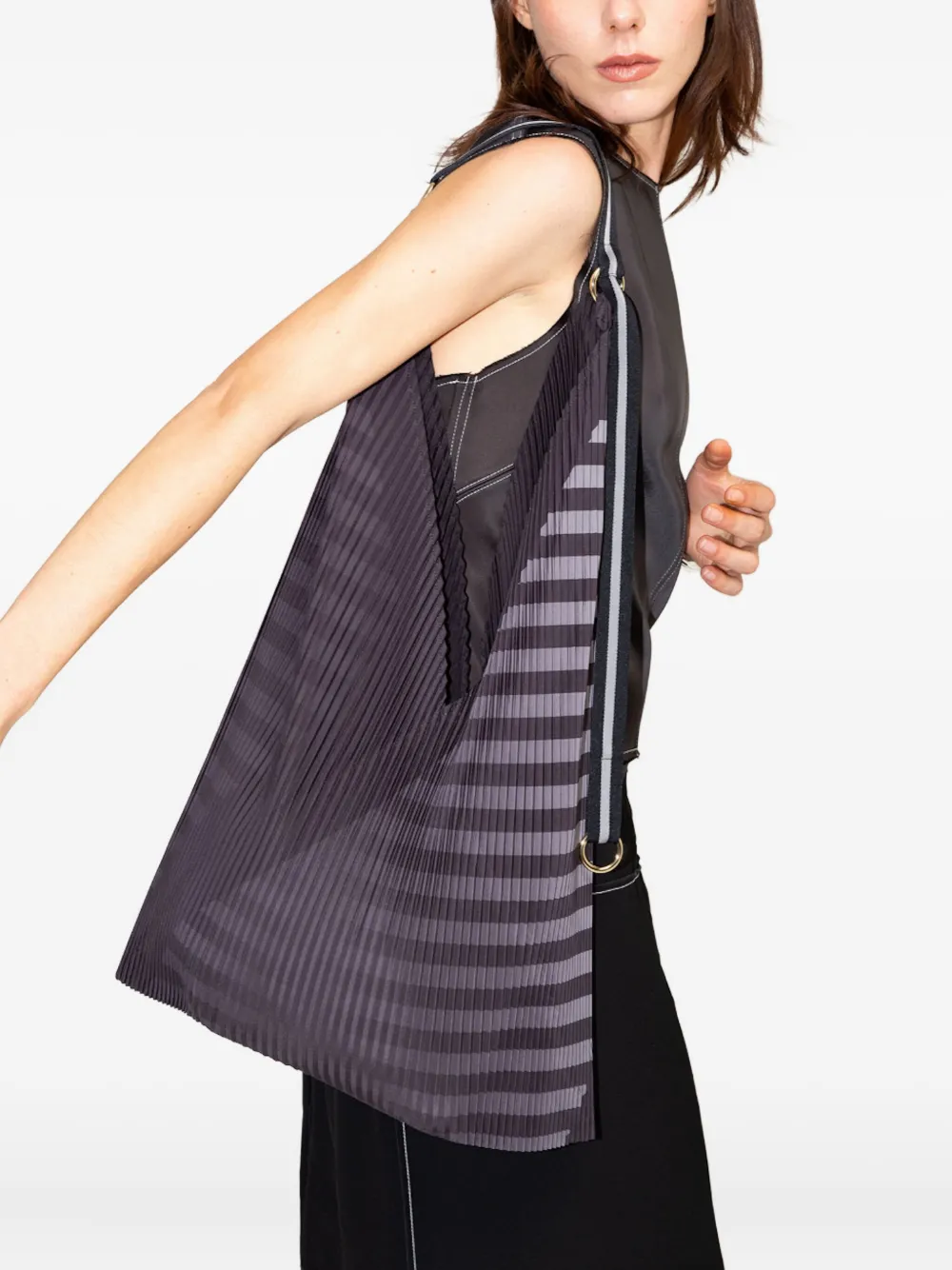 MULTITUDES BAGS Claudia pleated striped tote bag | Women | Image 2