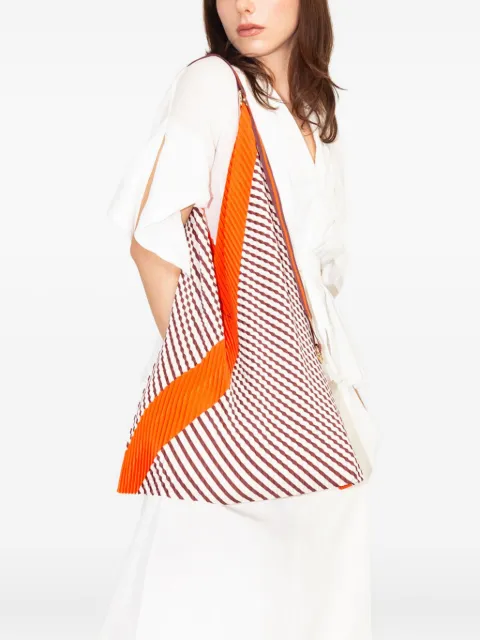 MULTITUDES BAGS pleated striped tote bag
