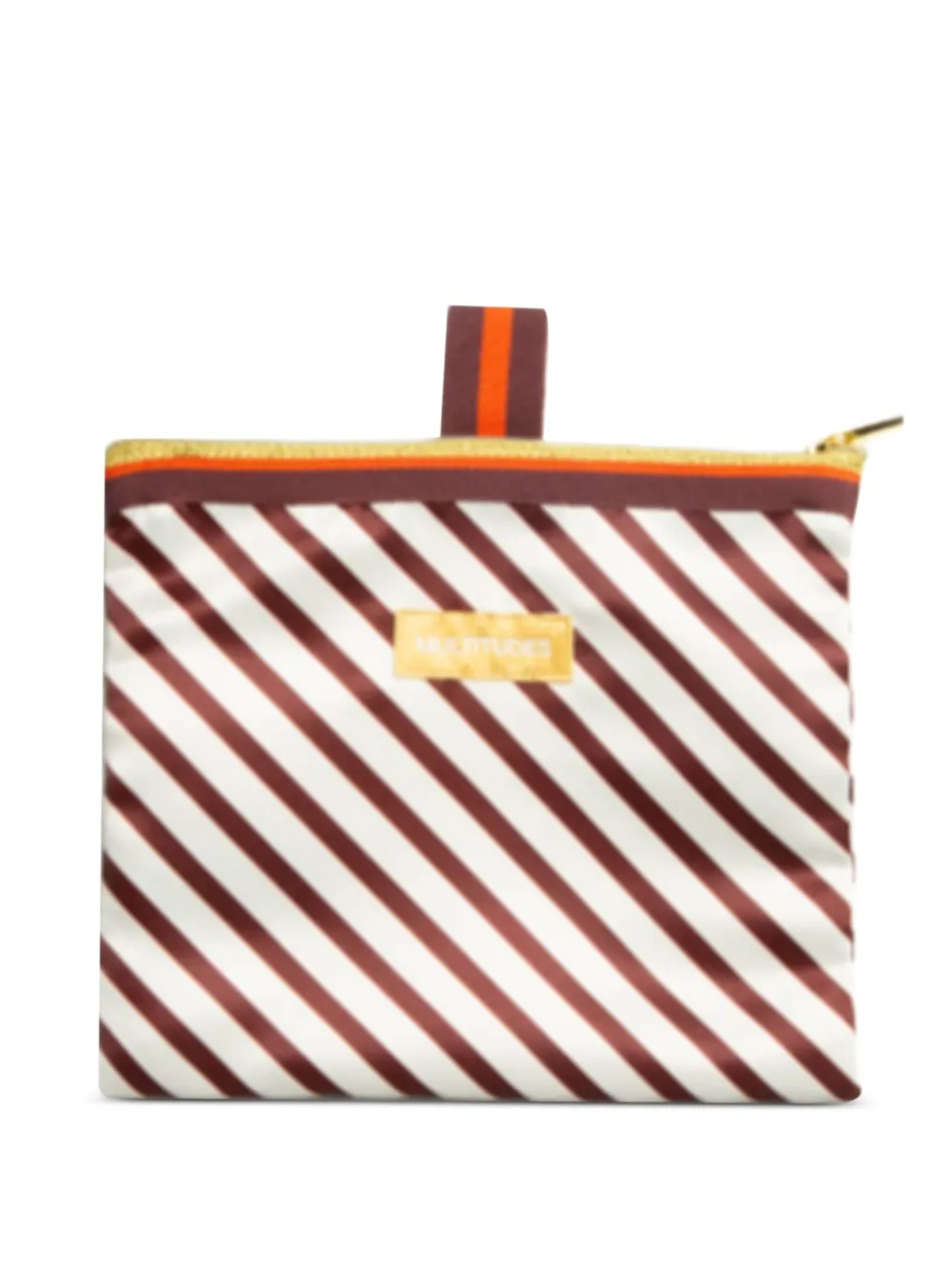 MULTITUDES BAGS Geplooide gestreepte shopper Oranje