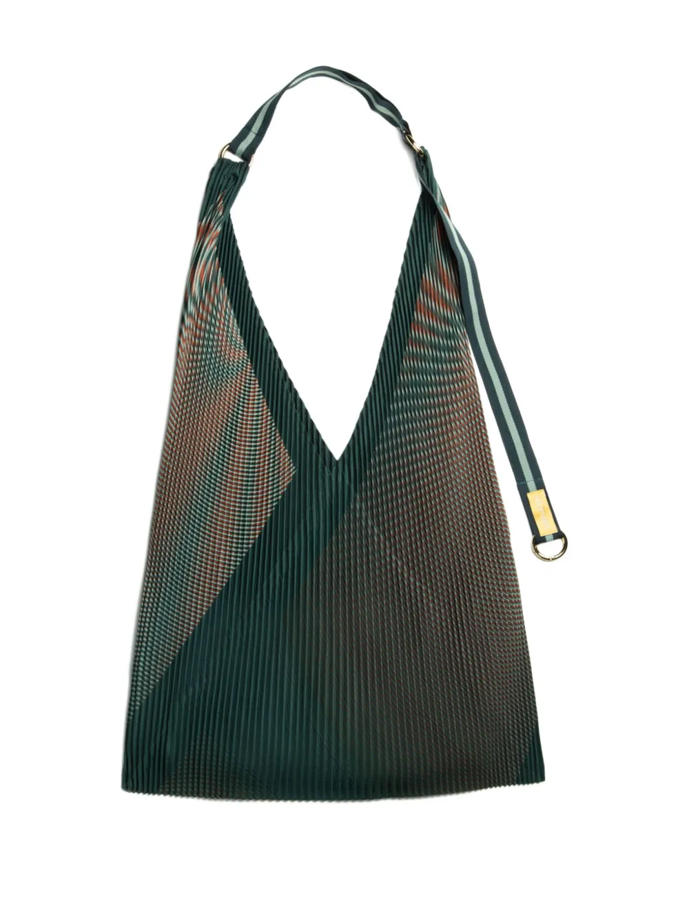 Multitudes Bags Pleated Panel Tote Bag In Green