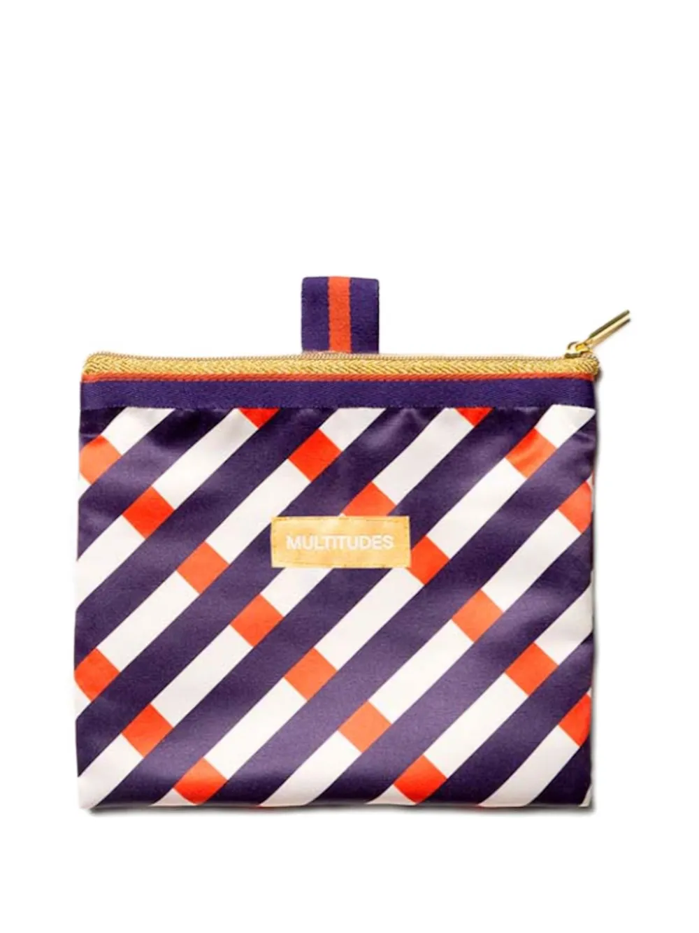 Multitudes Bags Pleated Striped-pattern Tote Bag In Orange
