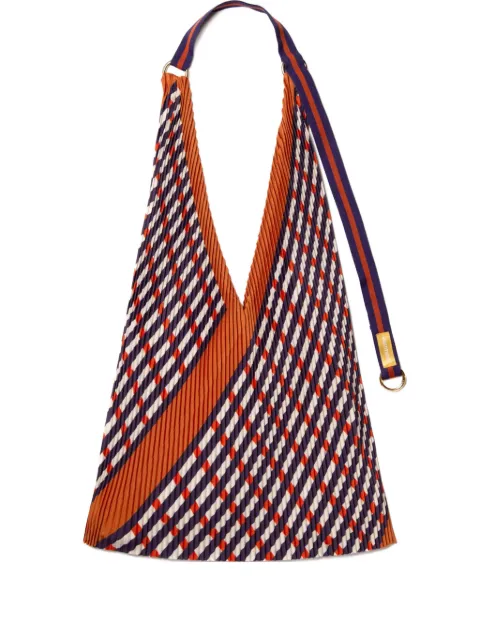 MULTITUDES BAGS pleated striped-pattern tote bag