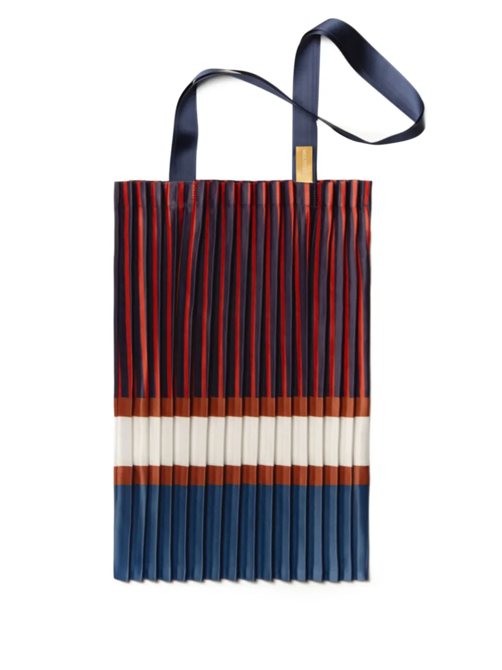 Chiavari pleated striped tote bag