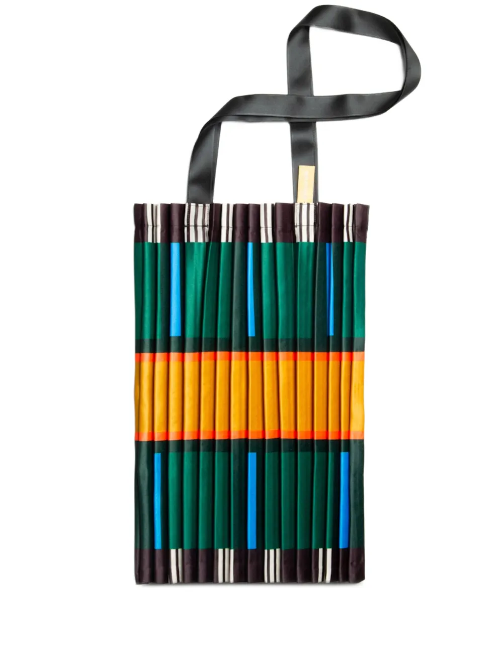 Ravello pleated striped tote bagpleated striped tote bag