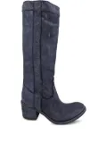 Madison.Maison 57mm washed-effect leather high boots - Blue