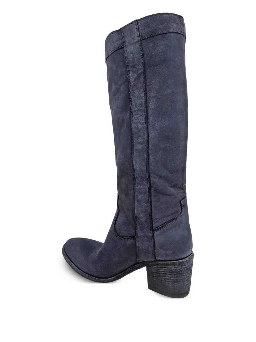 Madison.Maison 57mm washed-effect leather high boots Blue