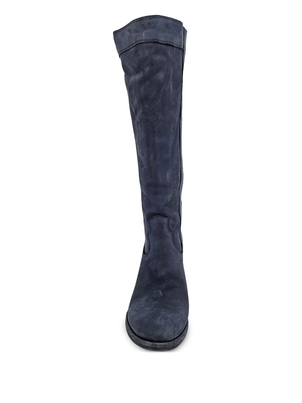 Madison.Maison 57mm washed-effect leather high boots Blue