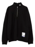 in･stru(men-tal). half-zip cotton sweatshirt - Black
