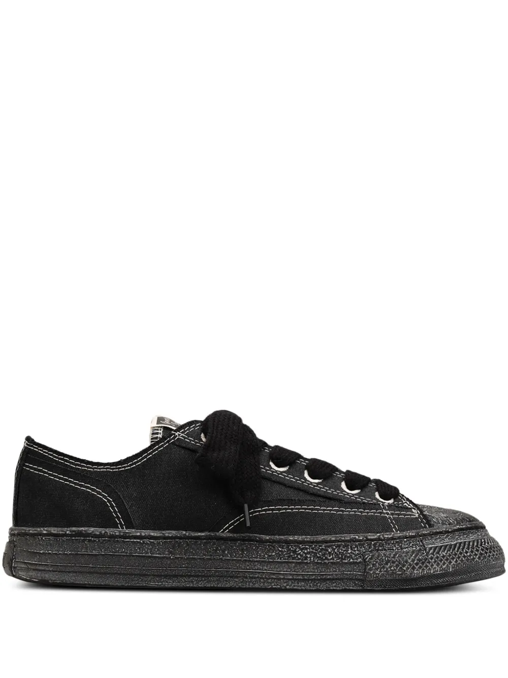 General Scale. Roy past-sole smudged canvas sneakers Black