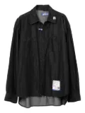 in･stru(men-tal). logo-patch denim shirt - Black