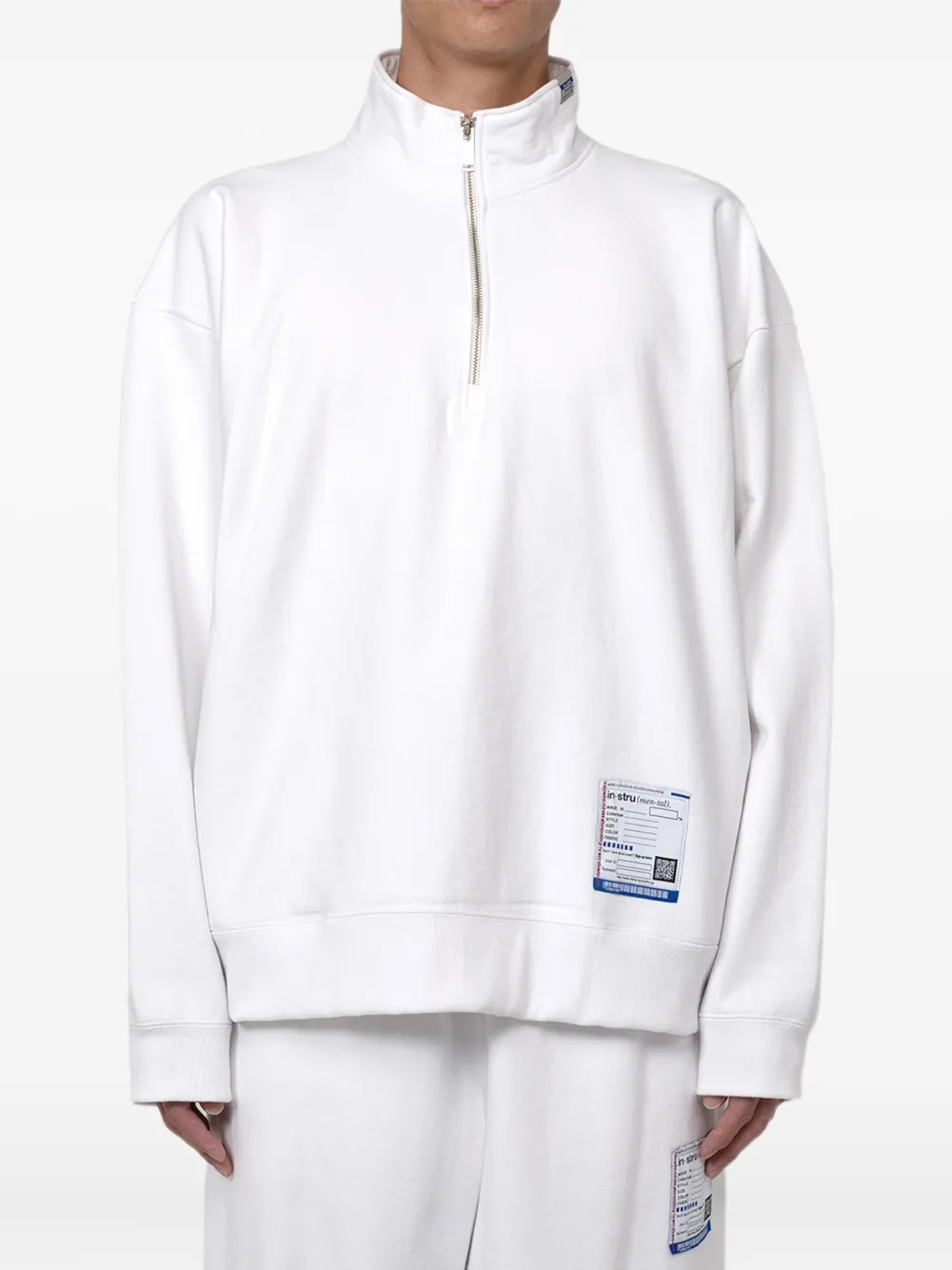 In･stru(men-tal). Sweater met halve rits - Wit