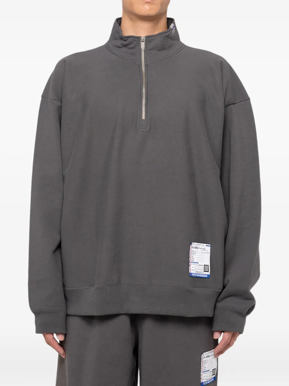 In･stru(men-tal). Sweater met halve rits - Grijs