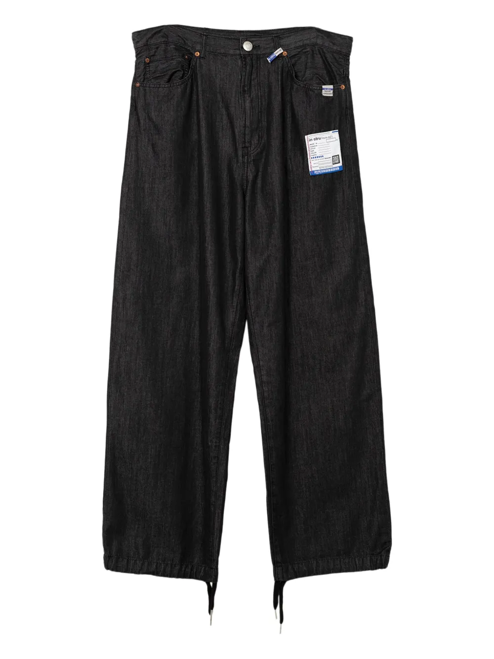 in･stru(men-tal). drawstring denim jeans | Black | Image 1