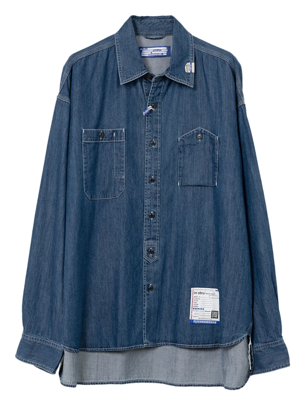 in･stru(men-tal). denim long-sleeve shirt | Blue | Image 1
