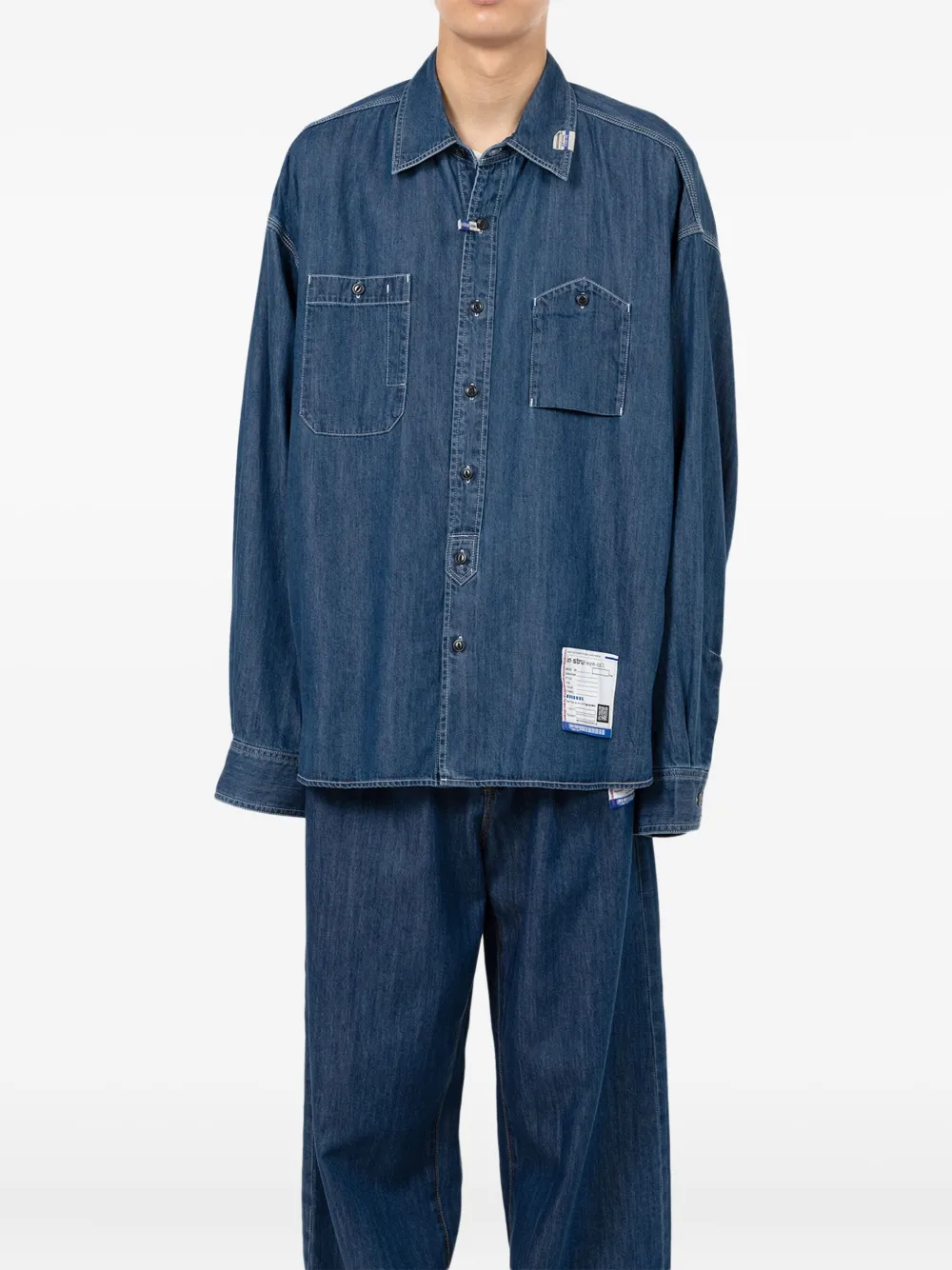 in･stru(men-tal). denim long-sleeve shirt | Image 2