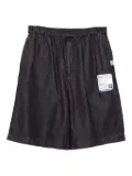 in･stru(men-tal). elastic-waist denim shorts - Black