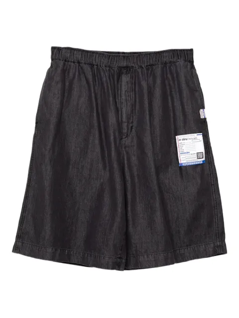 in･stru(men-tal). elastic-waist denim shorts