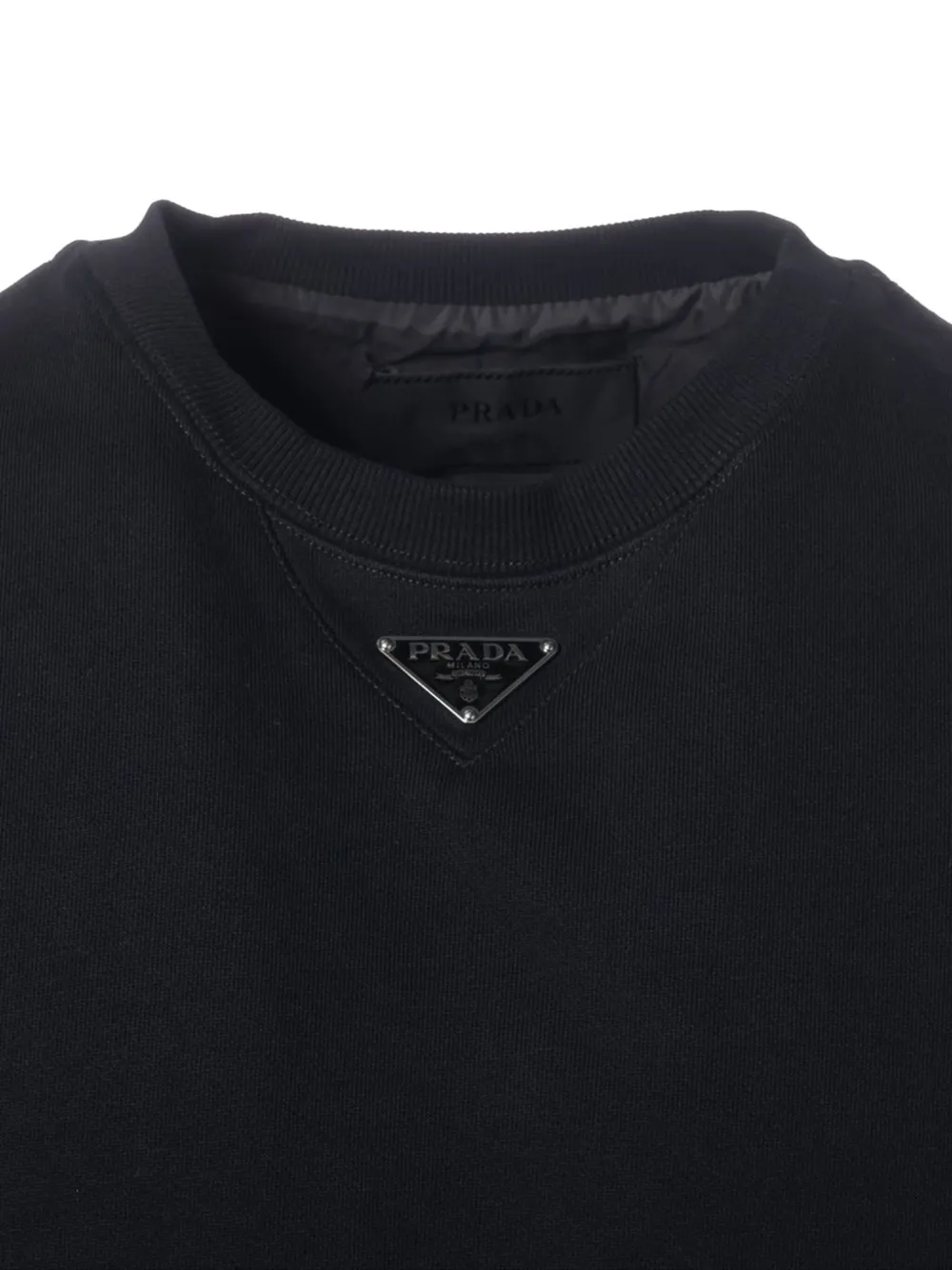 Pre-owned Prada 2023 Logo-triangle Sweatshirt In Black