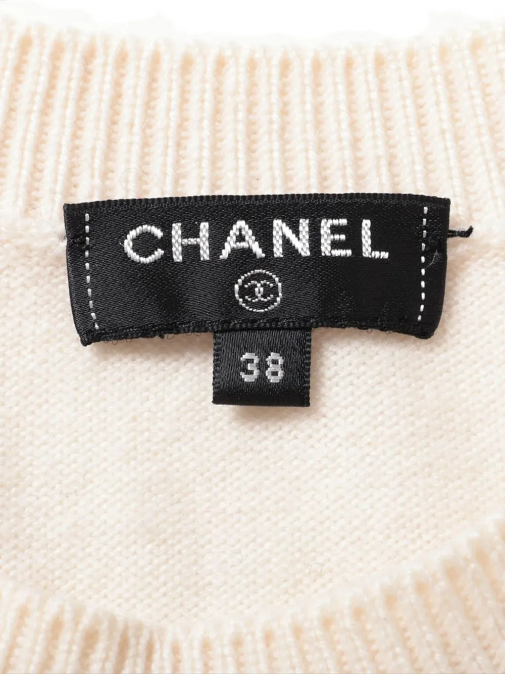Pre-owned Chanel 2019 Cc Mark Rainbow Knitted Sweater In White