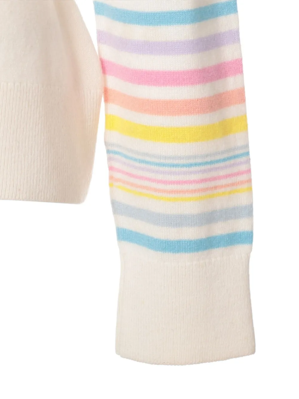 Pre-owned Chanel 2019 Cc Mark Rainbow Knitted Sweater In White