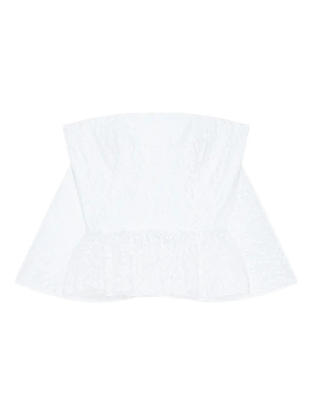 Givenchy strapless embroidered ruffled top Wit