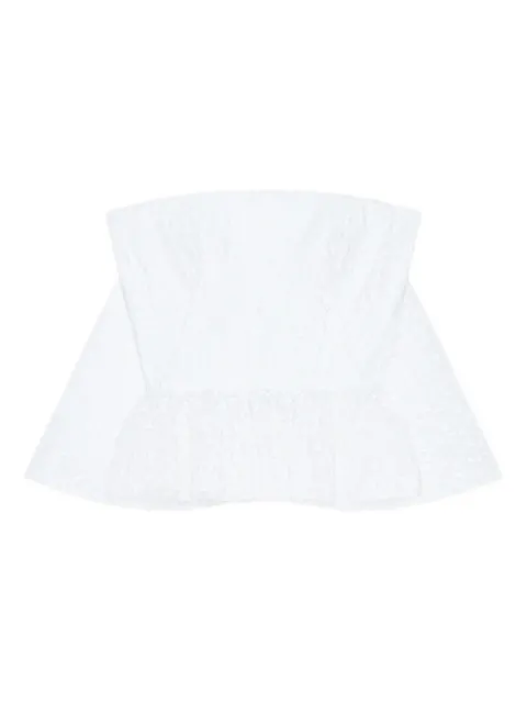 Givenchy strapless embroidered ruffled top