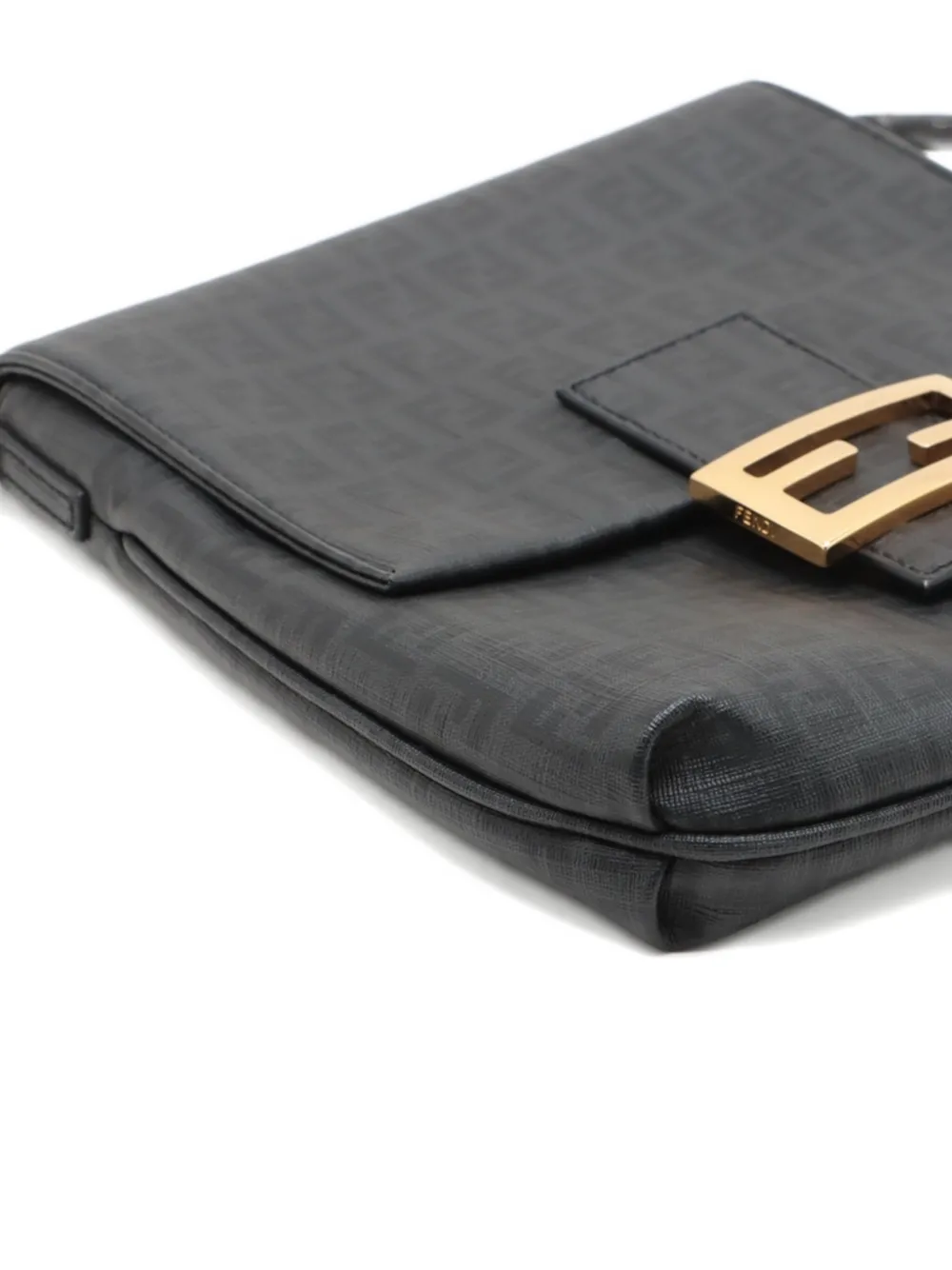 Pre-owned Fendi 2010-2020 Zucchino Shoulder Bag In Black
