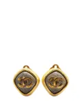 CHANEL Pre-Owned 1997 Gold Plated CC Clip On Earrings costume earrings
