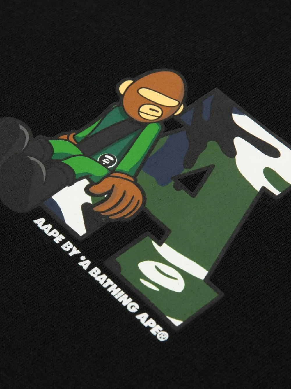AAPE BY *A BATHING APE Aaper T-shirt met grafische print Zwart