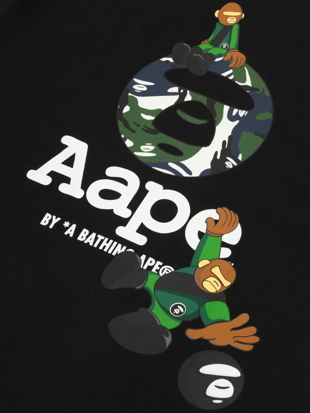 AAPE BY *A BATHING APE Aaper T-shirt met grafische print Zwart