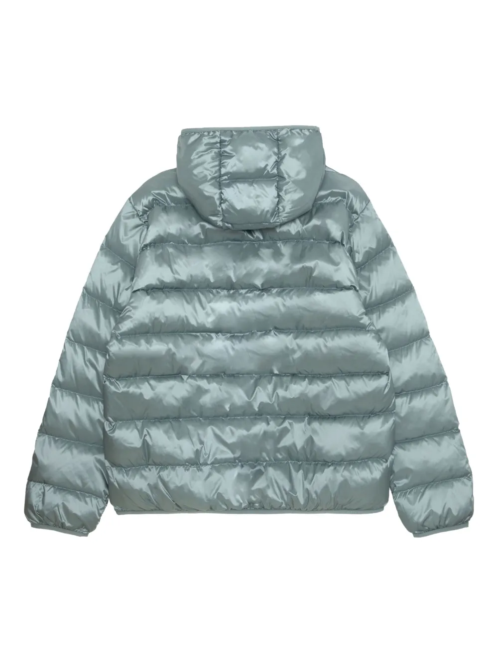Mooonface logo hooded down jacket