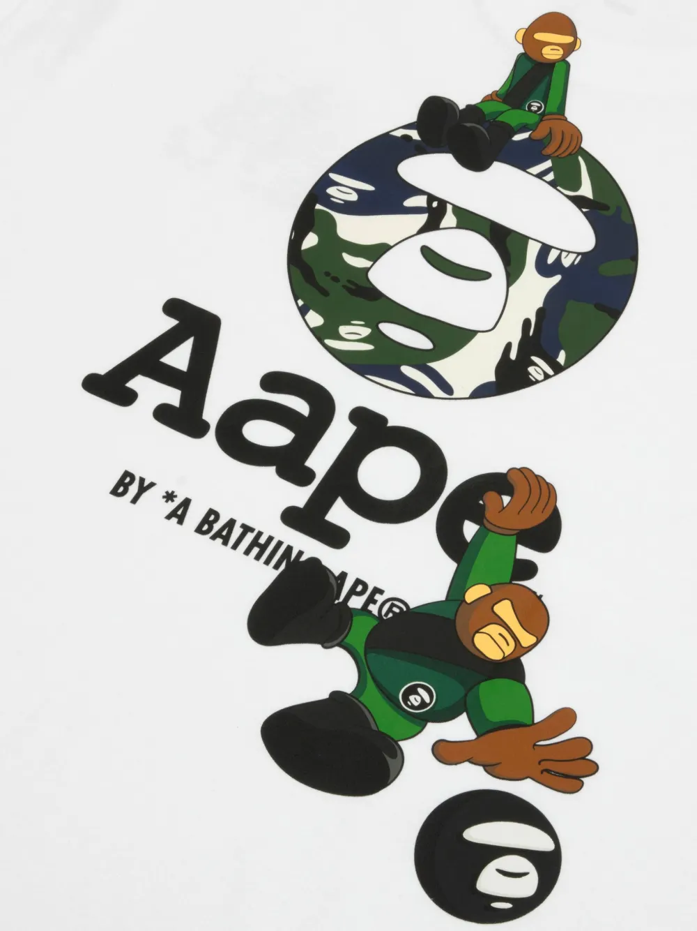 AAPE BY *A BATHING APE Aaper katoenen T-shirt met grafische print Wit