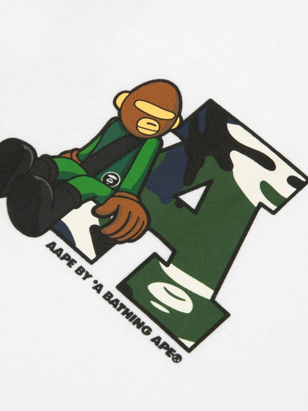 AAPE BY *A BATHING APE Aaper katoenen T-shirt met grafische print Wit