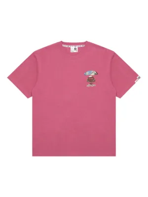 AAPE BY *A BATHING APE® Bravo monkey-embellished T-shirt | Pink