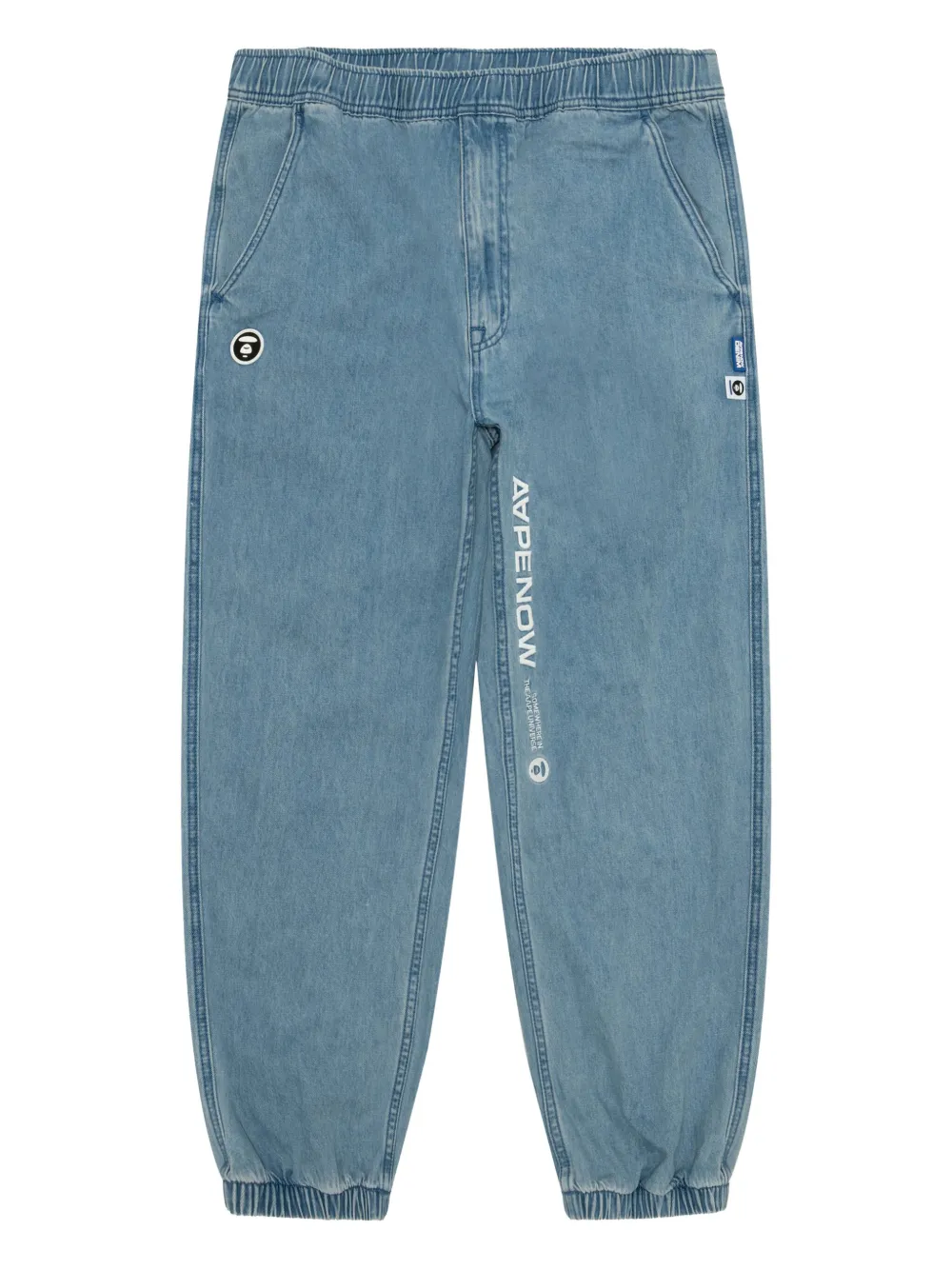 logo-appliqué elasticated regular jeans
