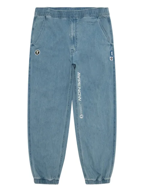 AAPE BY *A BATHING APE® logo-appliqué elasticated regular jeans