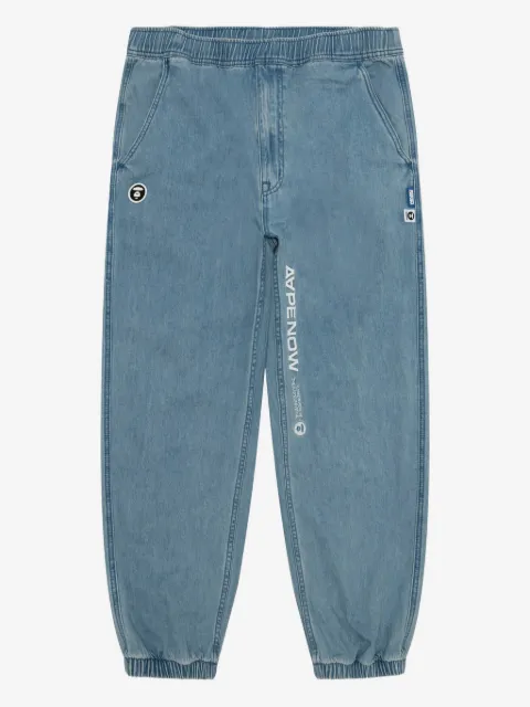 AAPE BY *A BATHING APE® logo-appliqué elasticated regular jeans