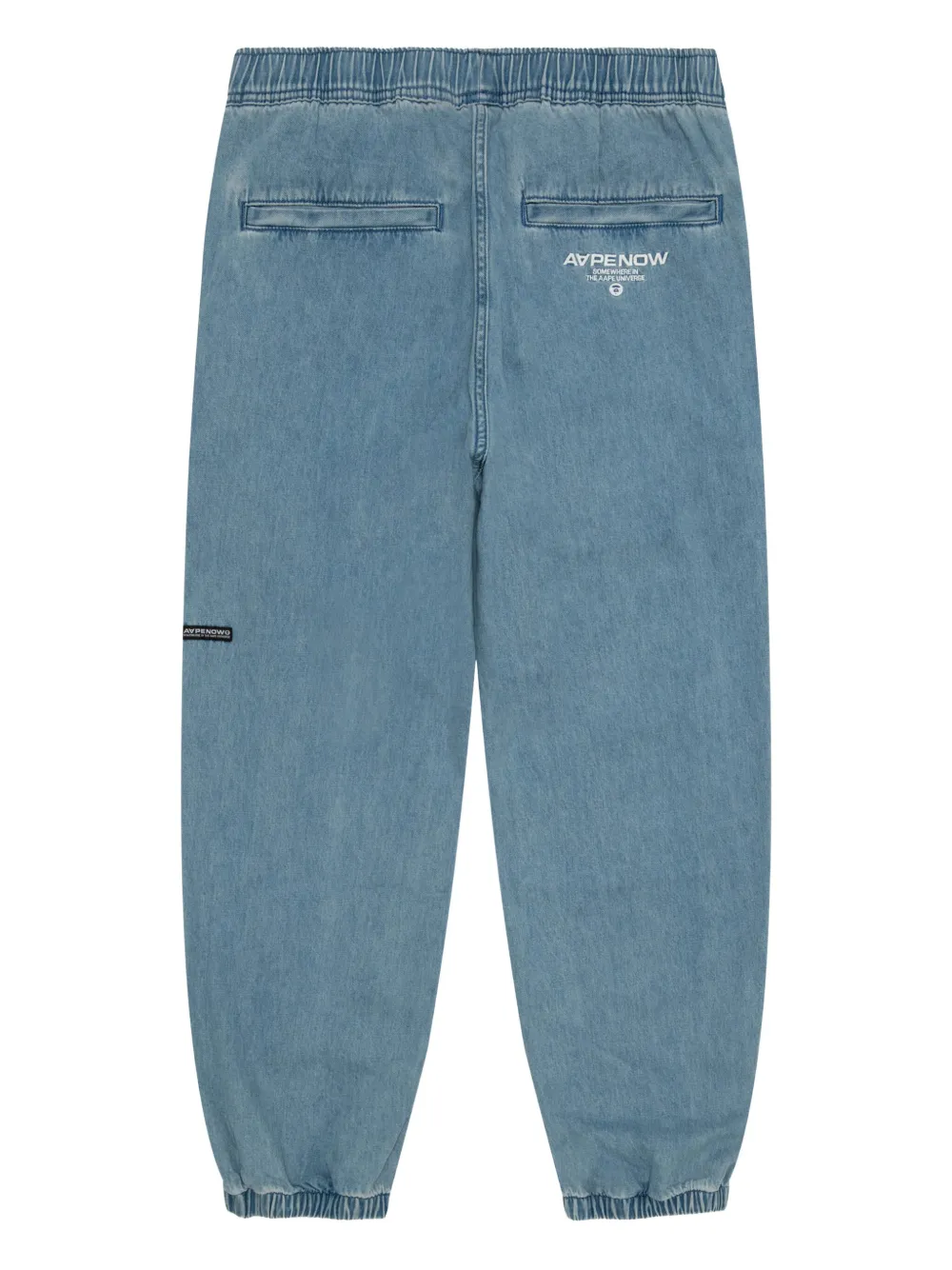 AAPE BY *A BATHING APE logo-appliqué elasticated regular jeans - Blauw