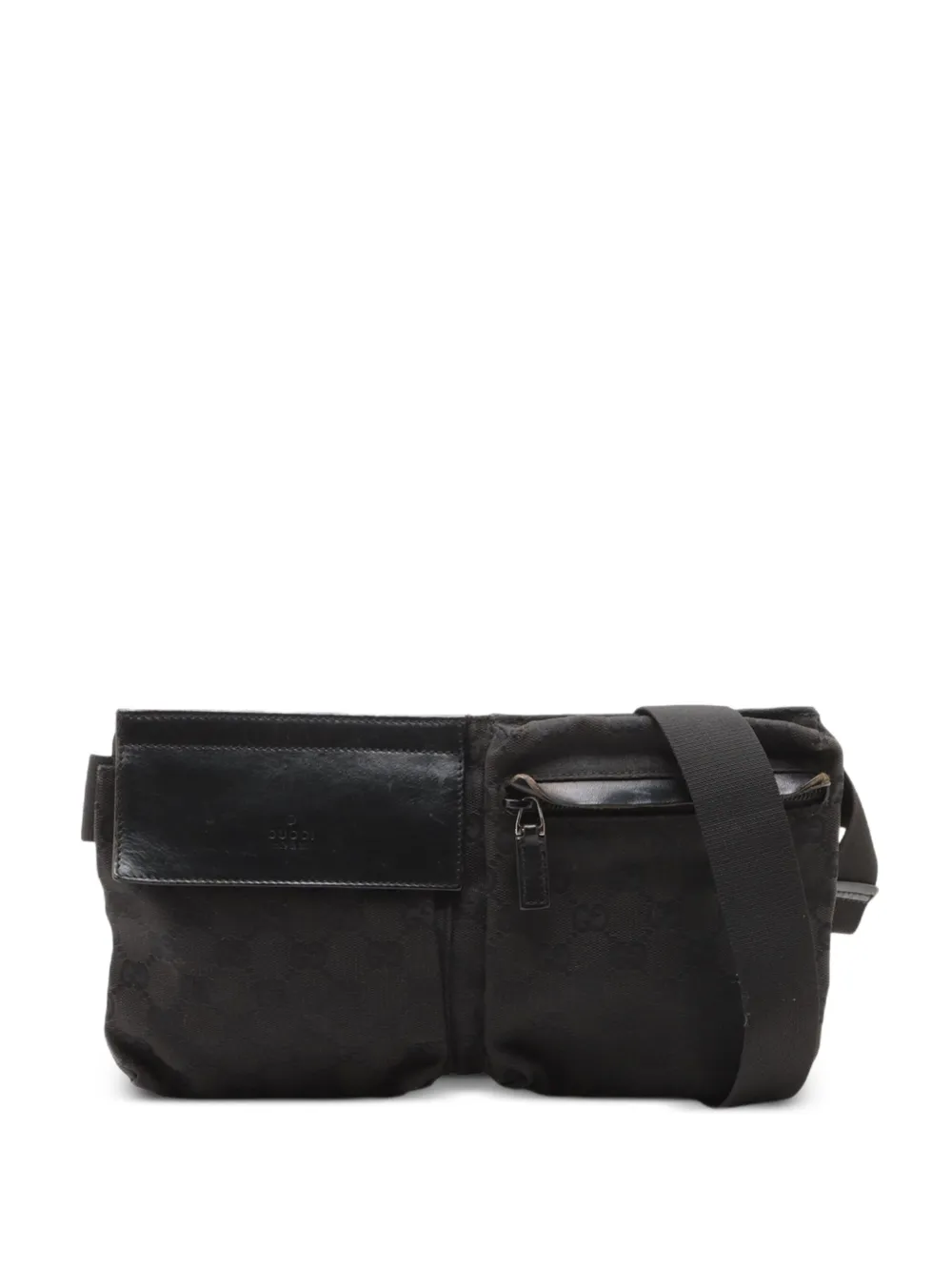 Pre-owned Gucci 1990-2010s Gg Pattern Belt Bag In Black
