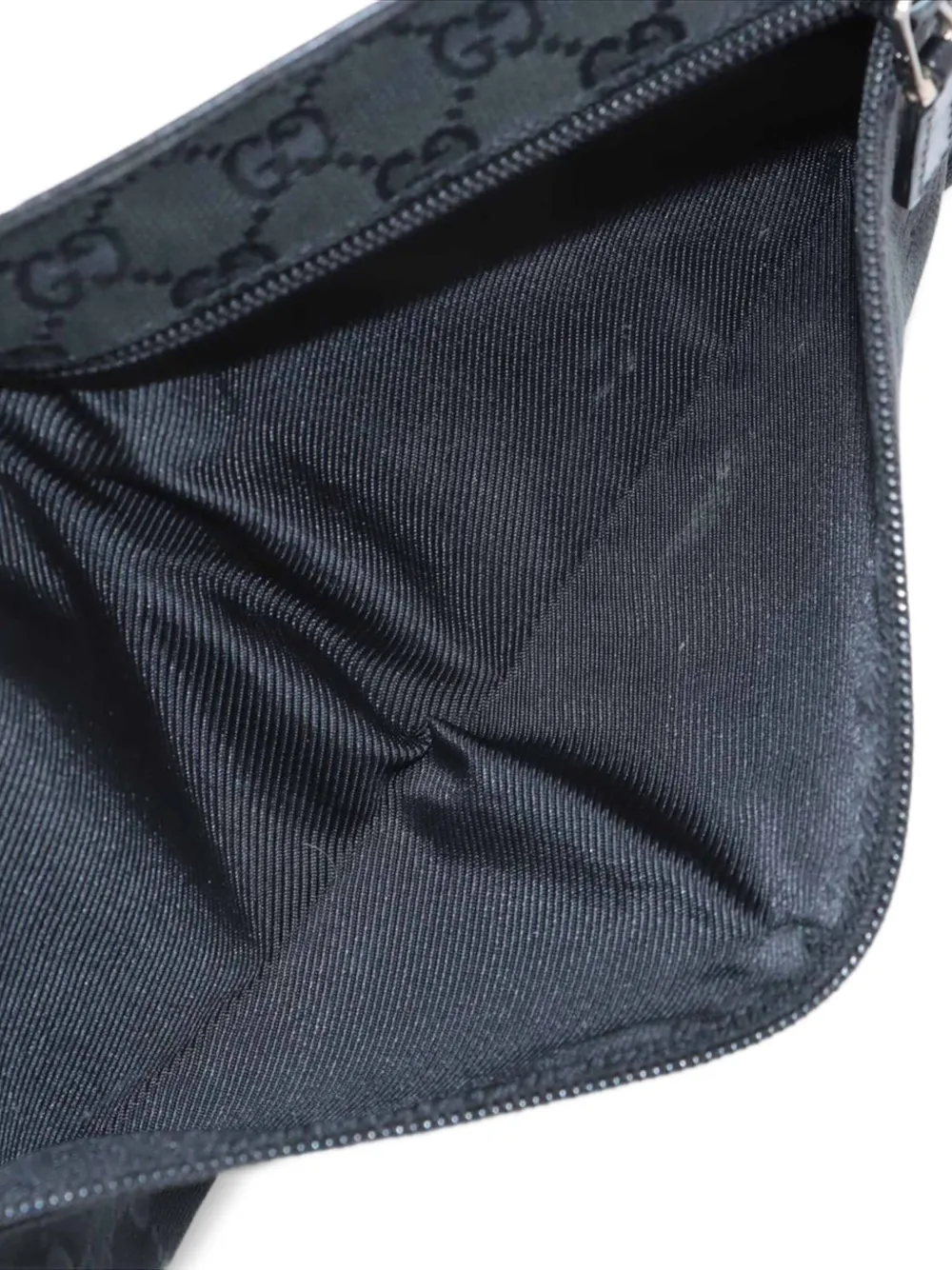 Pre-owned Gucci 1990-2010s Gg Pattern Belt Bag In Black