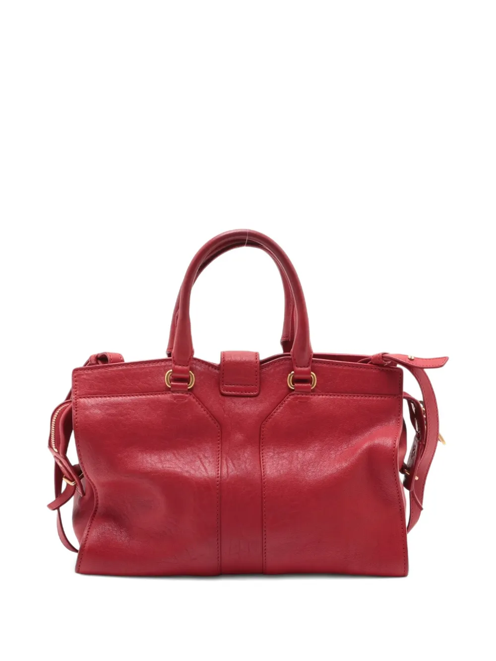 Pre-owned Saint Laurent 2000-2015 Small Cabas Chyc Y-shaped Clasp Tote Bag In Red
