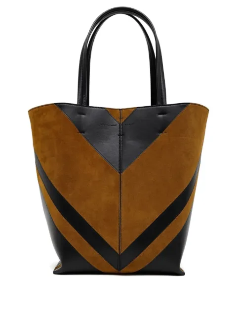 Phoebe Philo chevron suede leather tote bag