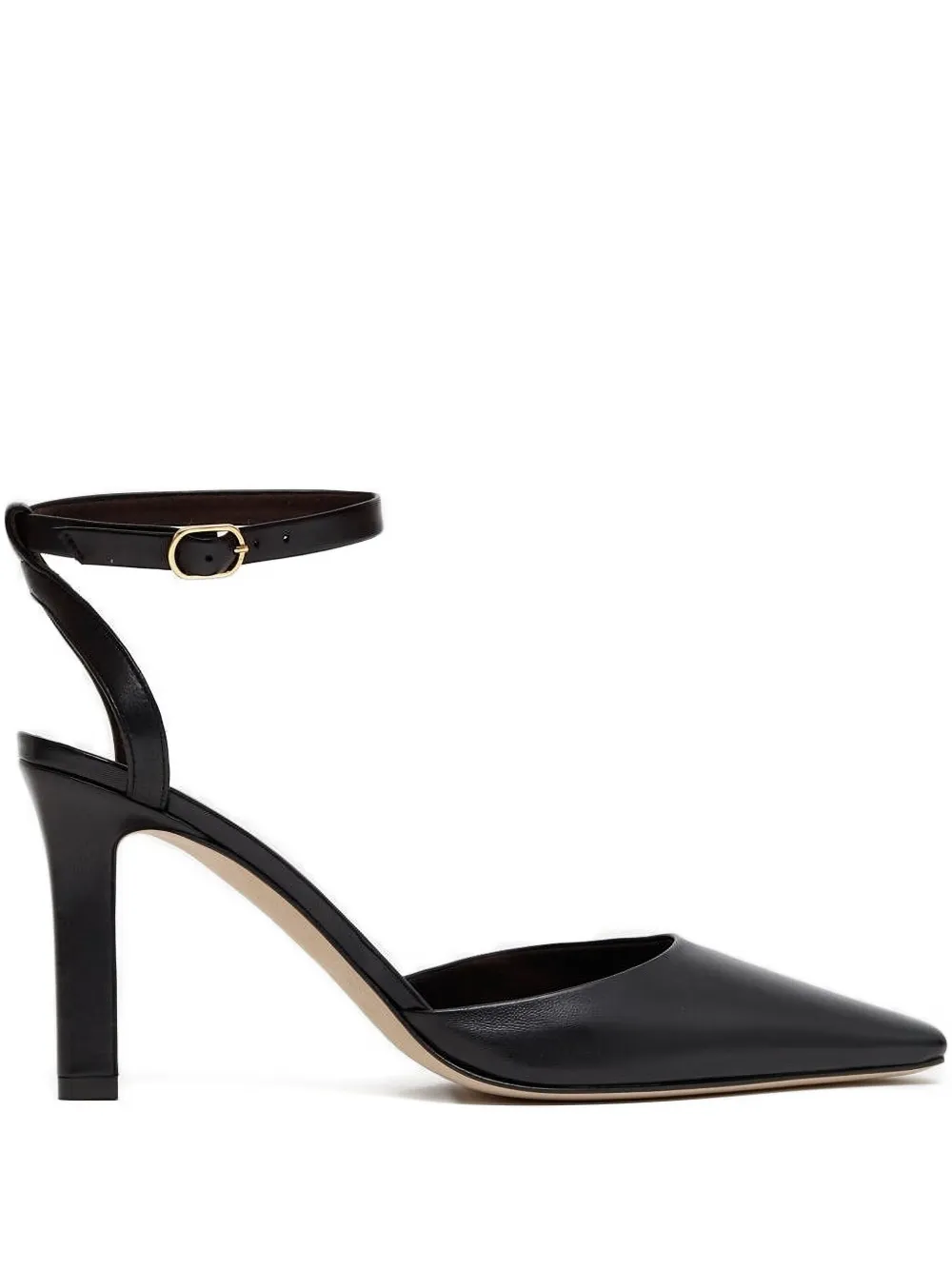 The Row Ankle-strap Pointed-toe Flats In Black