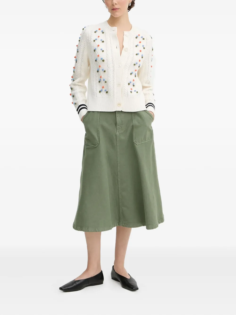 A.P.C. Laurie midi A-line skirt - Groen