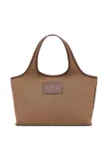 A.P.C. medium Harper leather-trimmed canvas tote bag - Brown