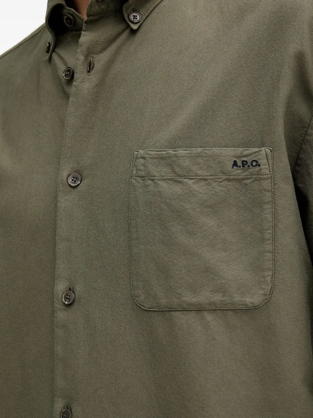 Apc Button-down Pocket Shirt In Green