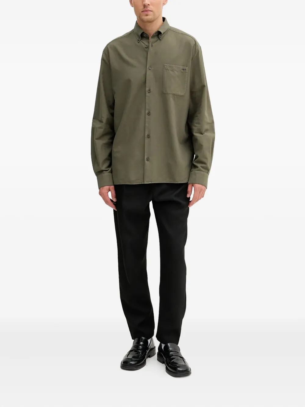 A.P.C. Button-down overhemd met zak - Groen