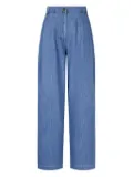 STUDIO TOMBOY elasticated-waist pleated jeans - Blue