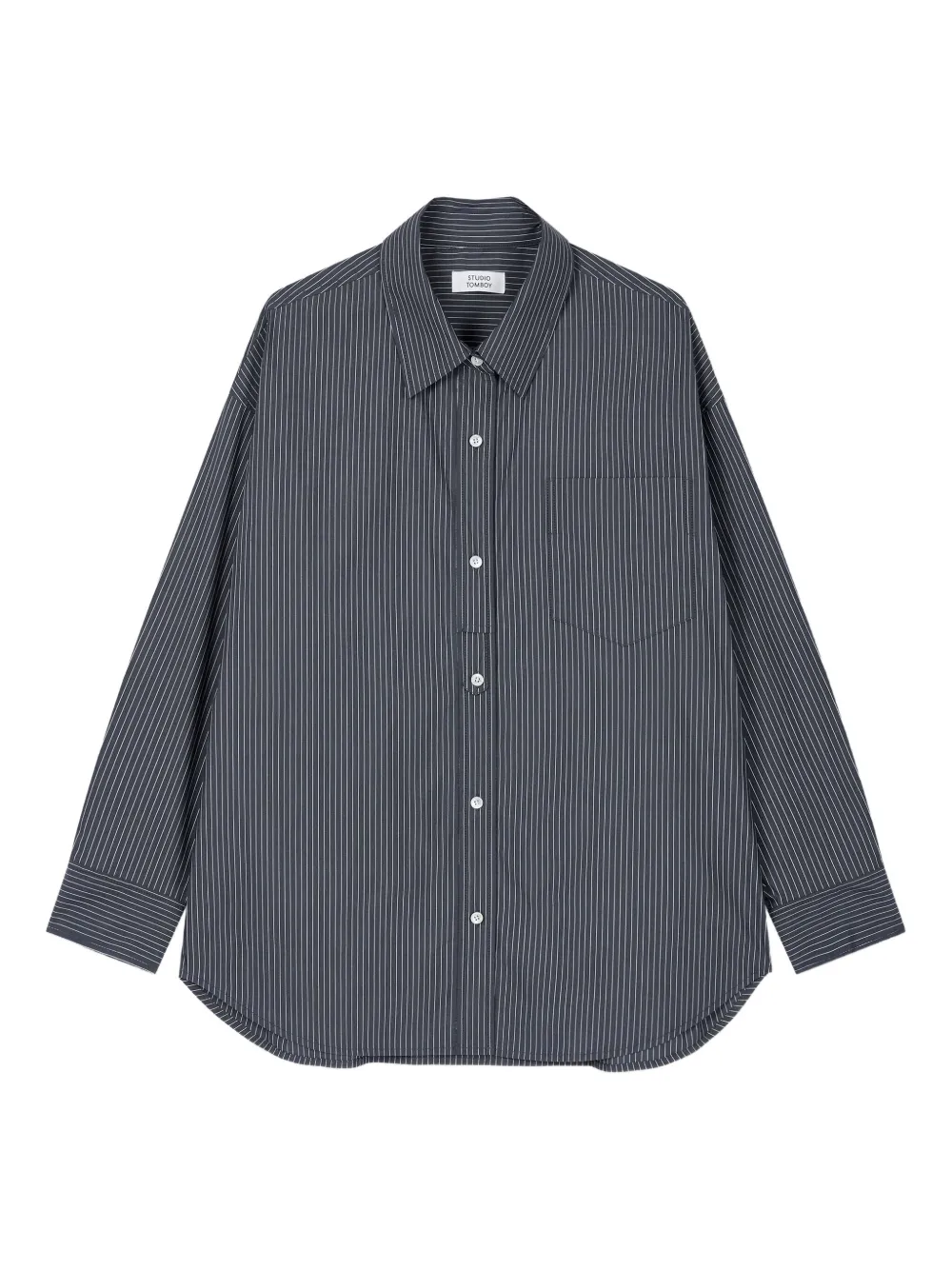 STUDIO TOMBOY Blouse met krijtstreep Grijs
